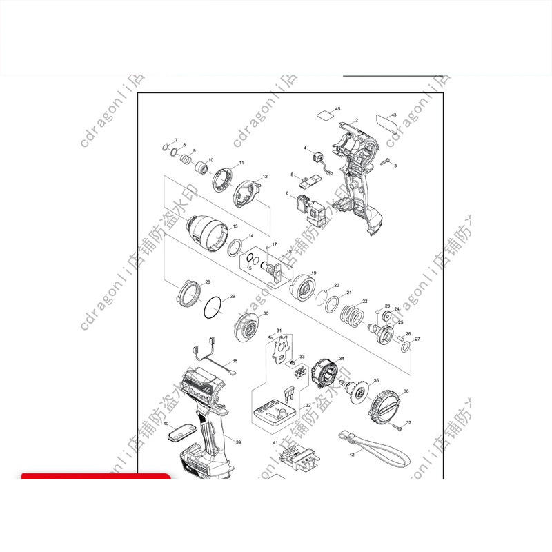 makita牧田DTD171充电式冲击起子机原厂维修用零配件转子定子外壳