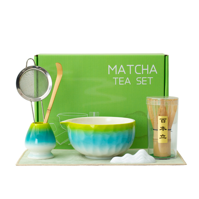 新款跨境日式陶瓷抹茶碗茶具套装茶刷宋代打抹茶工具竹茶筅百本立|undefined