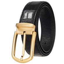 潮流不锈钢针扣皮带 腰带 男士头层牛皮皮带 LY35-61646-8