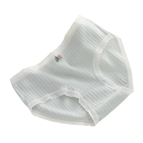 Macaron color girl's underwear pure cotton crotch breathable hip-covering mid-waist student briefs