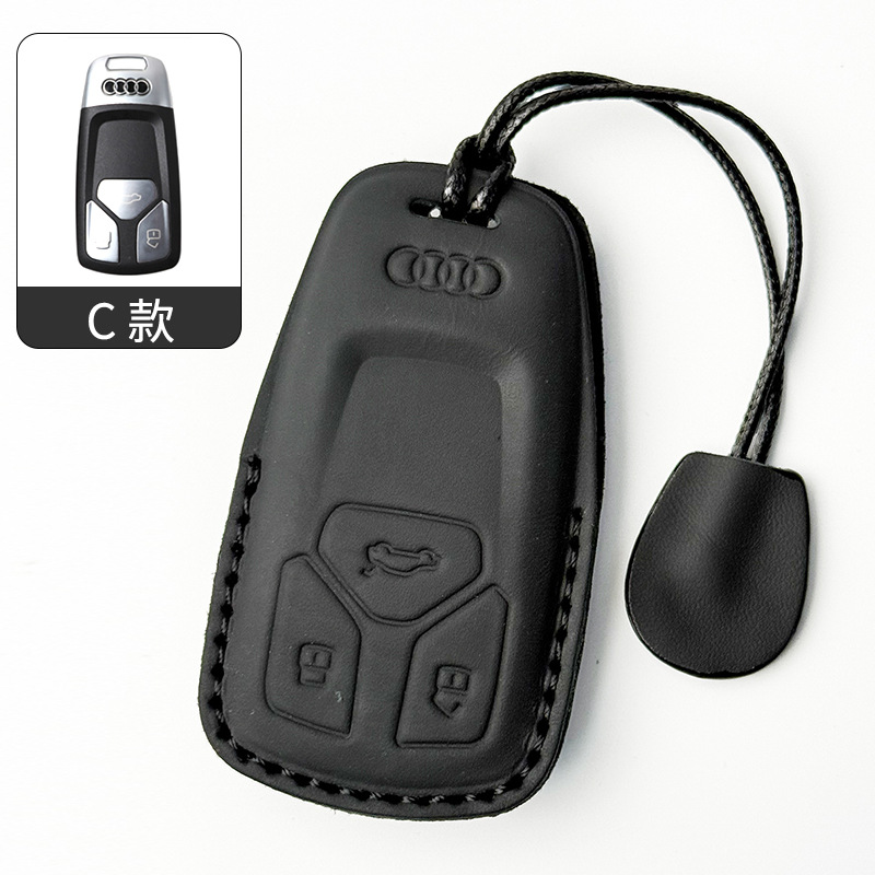 Suitable for Audi A6L key case A7L/A3L/Q4etron/A8L/Q8Q6Q7/RS/A6A7 genuine leather car key cover