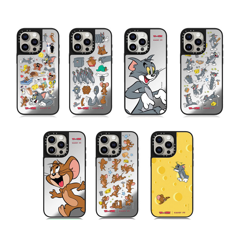 Tom and Jerry Is Suitable for Apple Iphone17Promax Phone Case 15Pro Protective Cover 13/14 Mirror Surface 12 Tom and Jerry Is Suitable for Apple Iphone17Promax Phone Case 15Pro Protective Cover 13/14 Mirror Surface 12