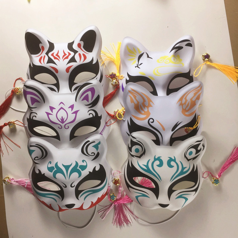 Half-faced cat and fox mask Internet celebrity same style mask anime tiger cat mask street stall scenic spot hot sale