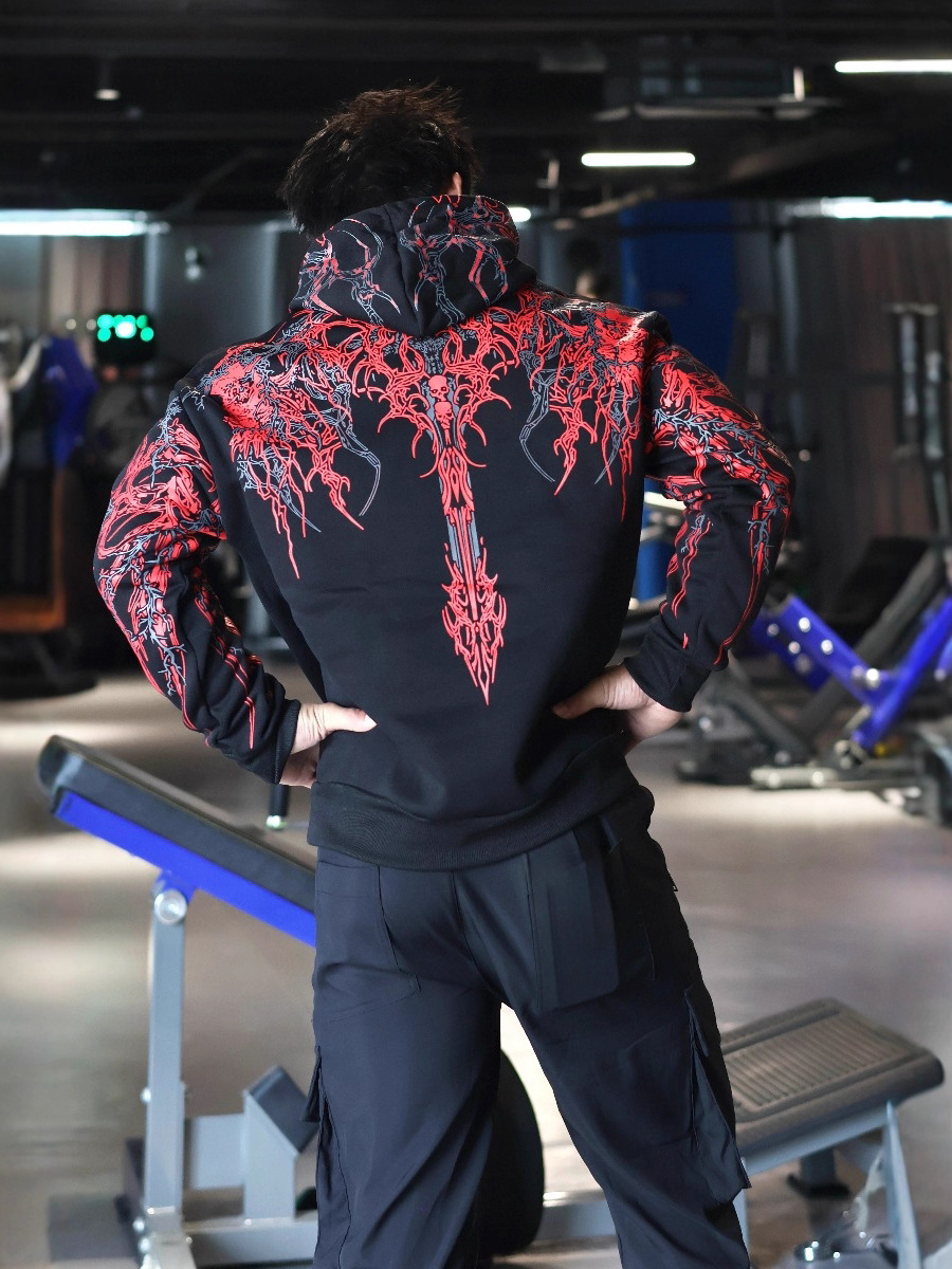 demi-season fashionable men's hoody for gym