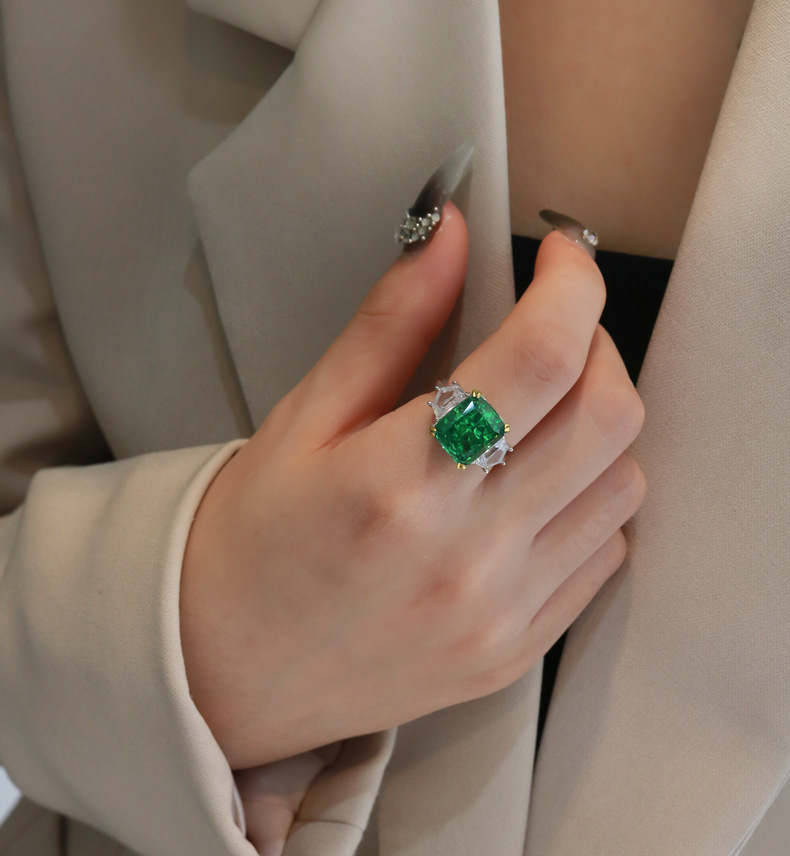 Fashion Geometric Sterling Silver Inlay Zircon Rings 1 Piece