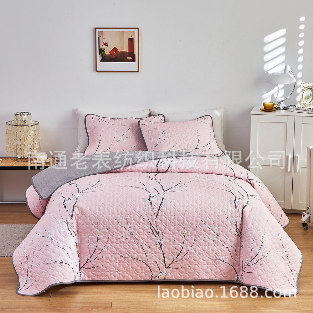 跨境外贸供货欧美床上用品亚马逊速卖通夹棉绗缝被床盖空调被套件