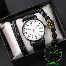 watch men 3pcs�¿�ҹ��W���ֱ��n��ʯӢ�ֱ���ʿ�r���б����b