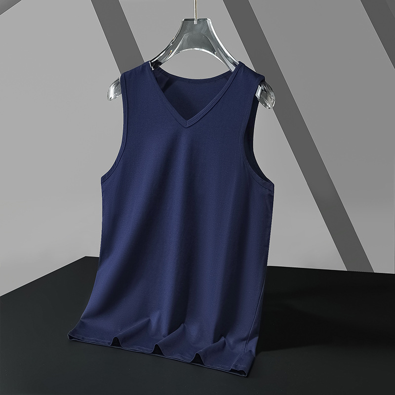 Camiseta sin Mangas Deportiva para Hombre de Modal Cuello en V, Sin Mangas para Deporte y Gimnasio