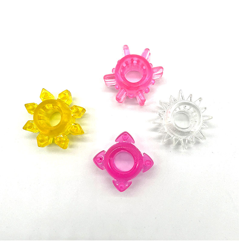 Sunflower Crystal Locking Penis Ring, TPE Delay Ring for Men, Black — detail image 8
