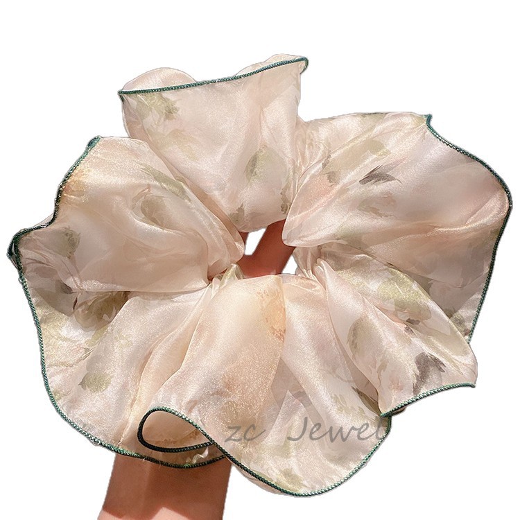 Elegante elastico per capelli in raso extra large stampa donna_voghion.com