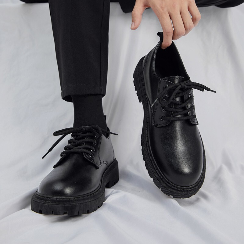 Business Leather Shoes Men's Summer 2025 New Youth British Style Student Thick-Soled Suit Men's Casual Trbottomy Shoes Business Leather Shoes Men's Summer 2025 New Youth British Style Student Thick-Soled Suit Men's Casual Trbottomy Shoes