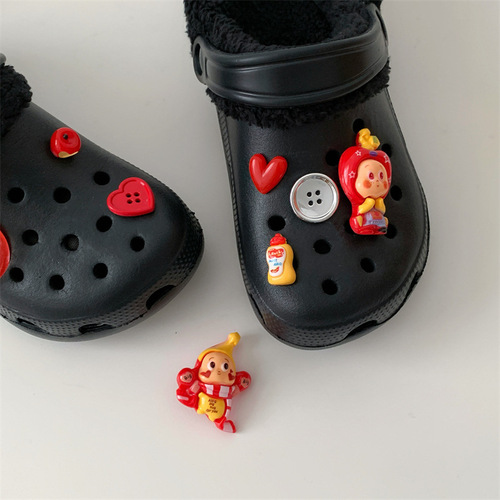 Apple Boxing Star People Original Hole Shoes Accessory Cute Cartoon Shoe Flower Decoration DIY Resin Accessories Shoe Clips