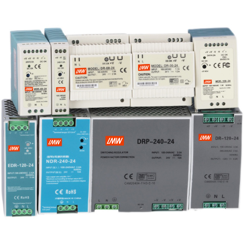 Fuente de alimentación de conmutación de riel MDR / DRP Mingwei120W24V DR-75 / 150 / 240 / 5A / 10A12V