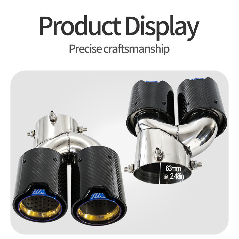 Suitable for BMW M240i 330i M340i M440i stainless steel carbon fiber exhaust modification with four tail pipes