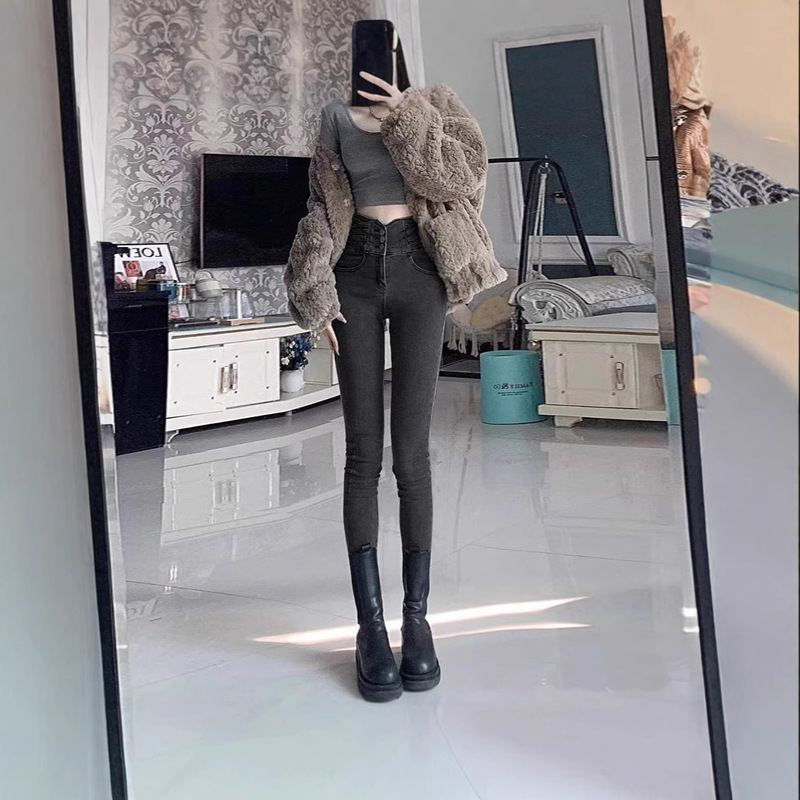 Slimming High-Waisted Women's Jeans 2026, Tight-Fitting Bootcut, Height-Enhancing, Spring and Autumn Pencil Slim-Fit Skinny Stretch Jeans