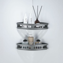 壁挂太空铝浴室置物架卫生间亮黑灰三角篮厕所多层收纳三角架