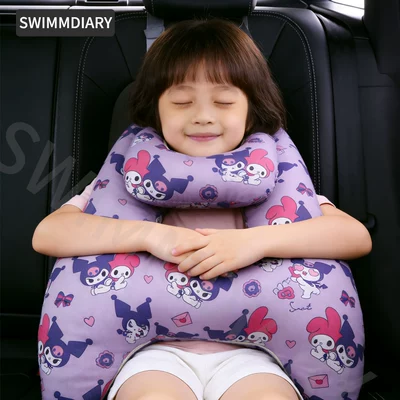 car seat belt anti-collar: Seat belt shoulder pad - kuromi-neck-pillow-with-removable-and-washable-liner-pure-cotton-fabricbreathable-style