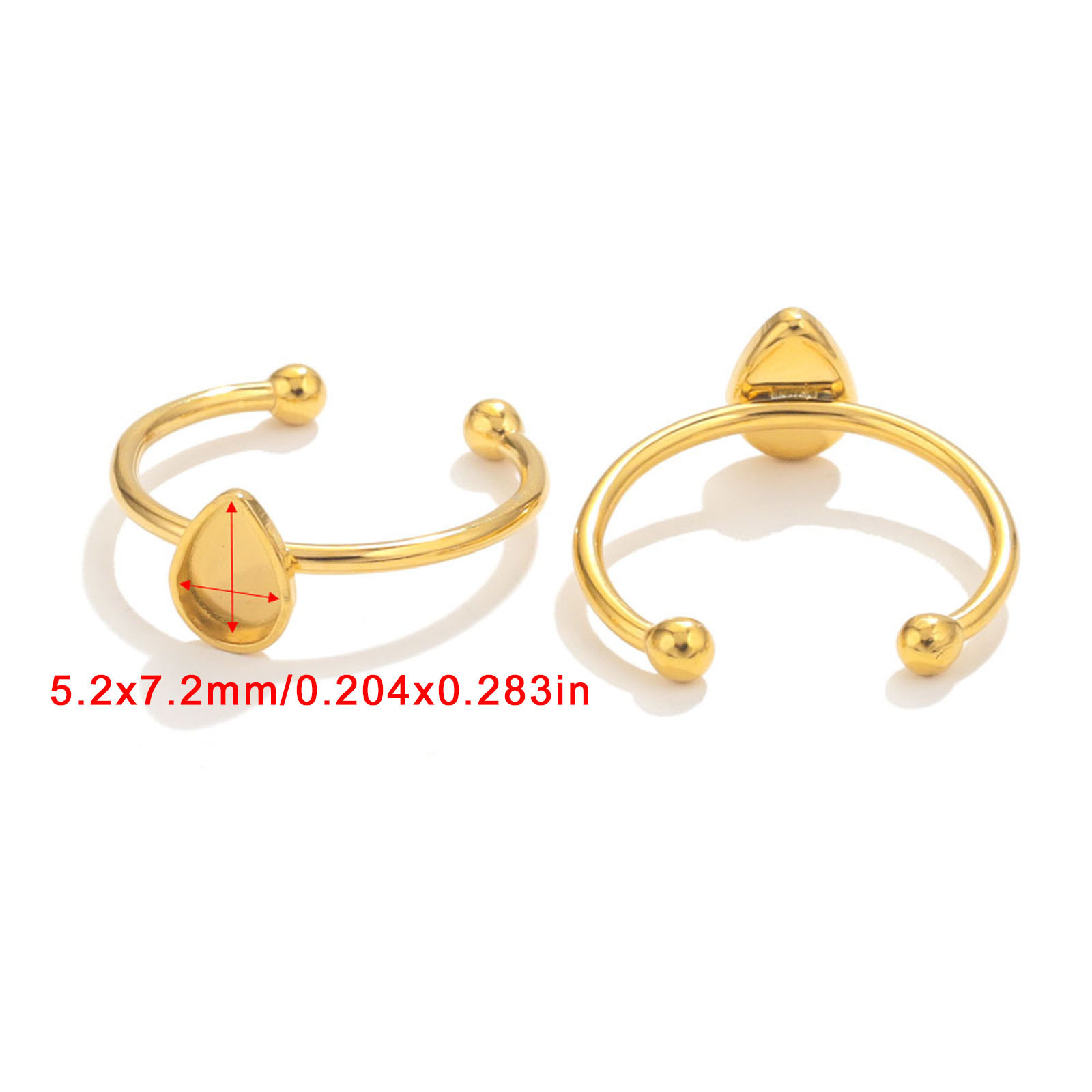 Acero inoxidable color-preservación pulido anillo titular DIY anillo plano anillo superficie horno oro incrustaciones perla apertura anillo titular Accesorios