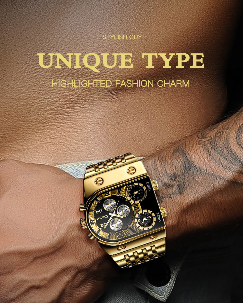 Reloj de hombre de cuarzo con múltiples zonas horarias y dial luz_voghion.com