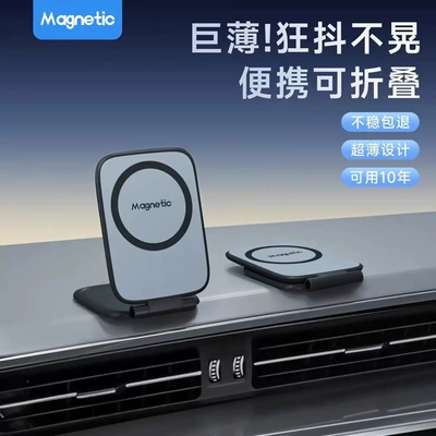 2025 New Magnetic Car Phone Holder Multifunctional Foldable Car Navigation Super Strong Magnetic Anti-Shake Support (Car phone holder)