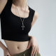 Knitted Cotton Wide Shoulder Strap Breast Covering Base Camisole Women's Summer Sleeveless Outer Wear Slim-fit Hot Girl Top