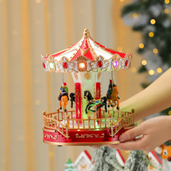 新しい発光カルーセルオルゴールオルゴールクリスマスギフトクリスマス装飾子供のギフト
