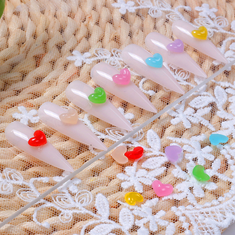 Nuevo amor perforación de uñas resina dulce perforación de uñas dulces perforación de uñas joyería perforación de uñas