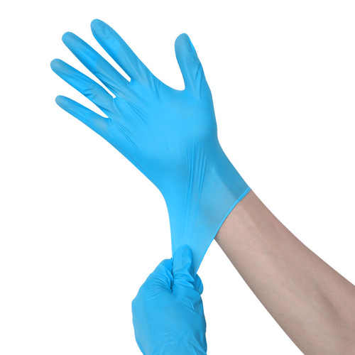 Disposable blue composite nitrile gloves high-elasticity rubber PVC food-grade synthetic nitrile gloves factory wholesale
