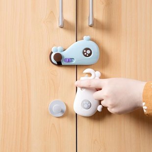 Home multi-functional cabinet whale children's lock baby anti-pinch hand safety lock whale split protective drawer lock