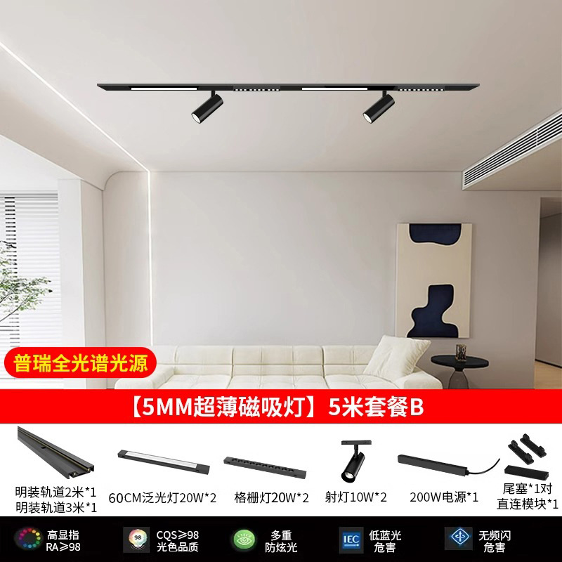 Pu Rui full spectrum light source [5mm ultra-thin magnetic suction] 5m package B