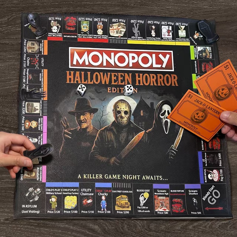 亚马逊新品Monopoly Halloween Horror Edition桌游卡牌游戏2-4人|undefined