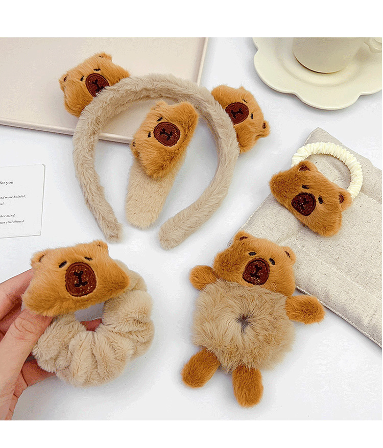 Cartoon Style, Cute Style Cartoon Style Cute Women's Animal Plush Hair Clip Hair Band Hair Tie