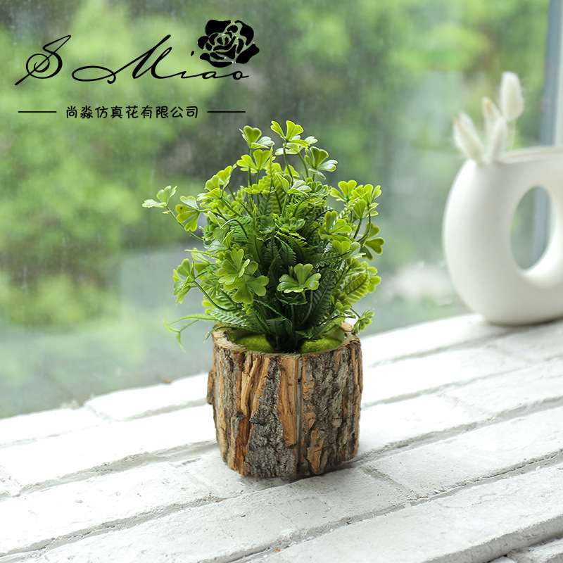 JH2153 maceta de madera planta verde ☆