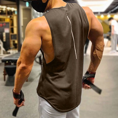 summer man motion vest Europe and America Chaopai Large Solid T-shirts Sleeveless waistcoat letter printing Trend vest