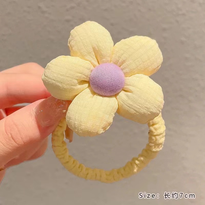 Niños una variedad de flores arco de cabello para niñas atadas bolas anillo de cabello de alta elasticidad duradera no lastimar la banda de cabello para mujeres