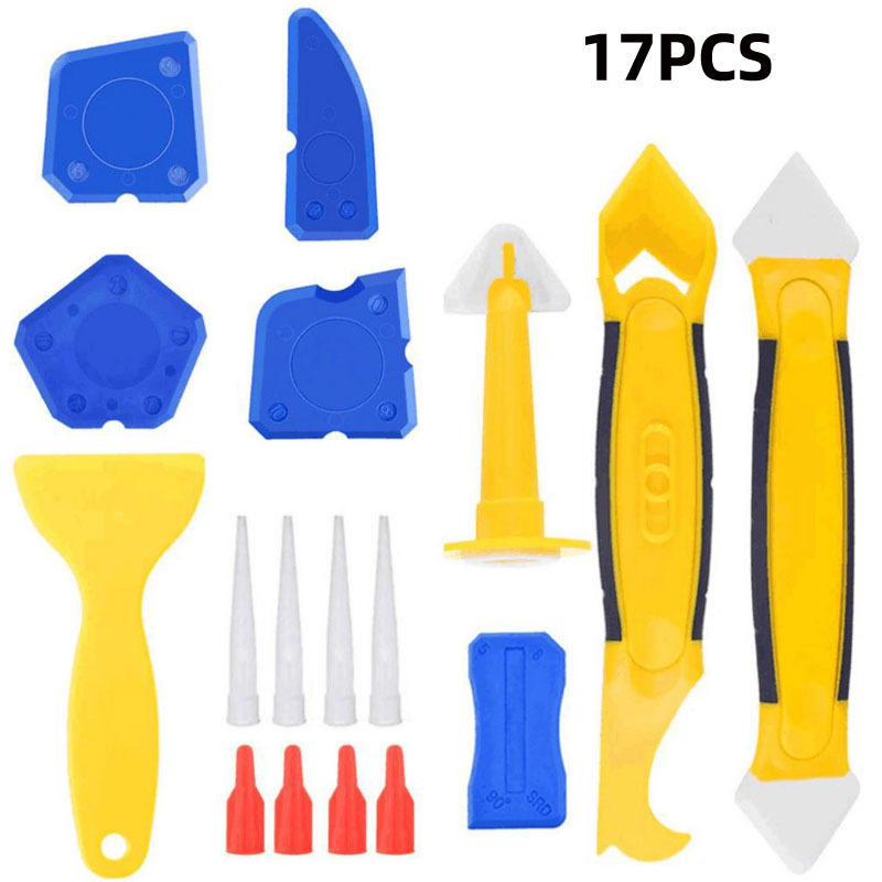 跨境17 件套填缝工具套件硅胶密封处理工具塑料密封刮板美缝刮刀