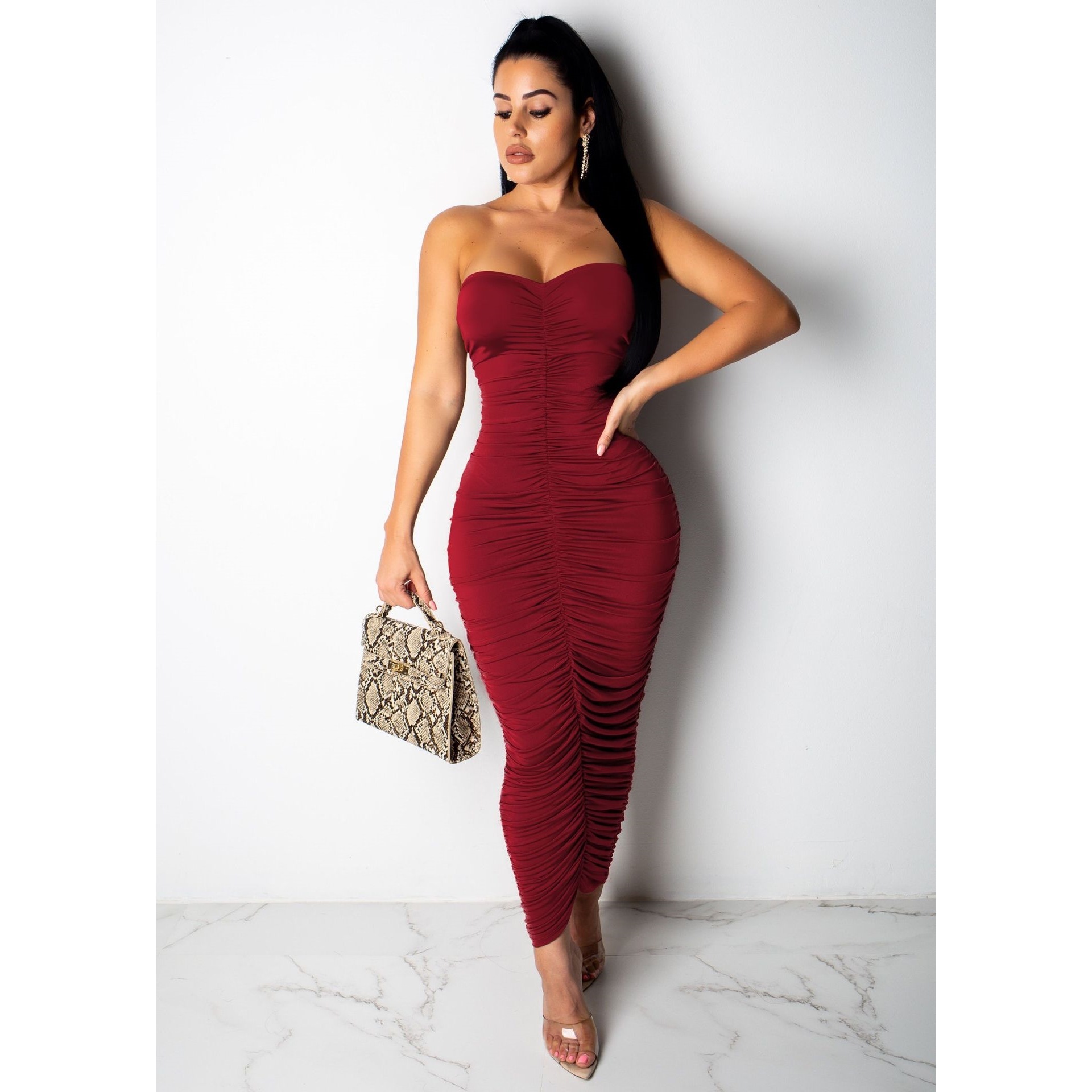 Sexy dress tight tube top skirt Summer sexy bodycon dress платье