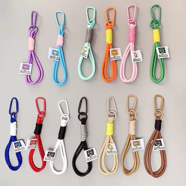 Outdoor Backpack Rope Keychain Water Cup Braided Lanyard Carabiner Couple Hand Rope Bag Doll Lanyard Keychain