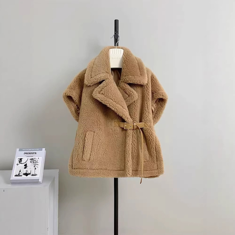 2026 New Style Teddy Fur Cape Vest, Eco-Friendly Artificial Fur, Lightweight, Non-Flattering Short Coat