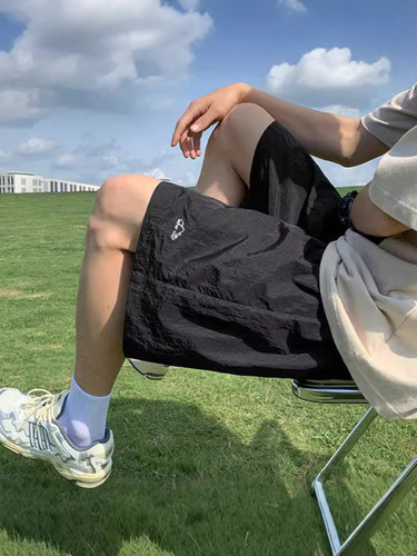 Purple Quick-Dry Airborne Shorts for Women and Men, Summer Sports Casual Couple's Five-Pocket Pants, Solid Color Ice Silk Pants, Trendy