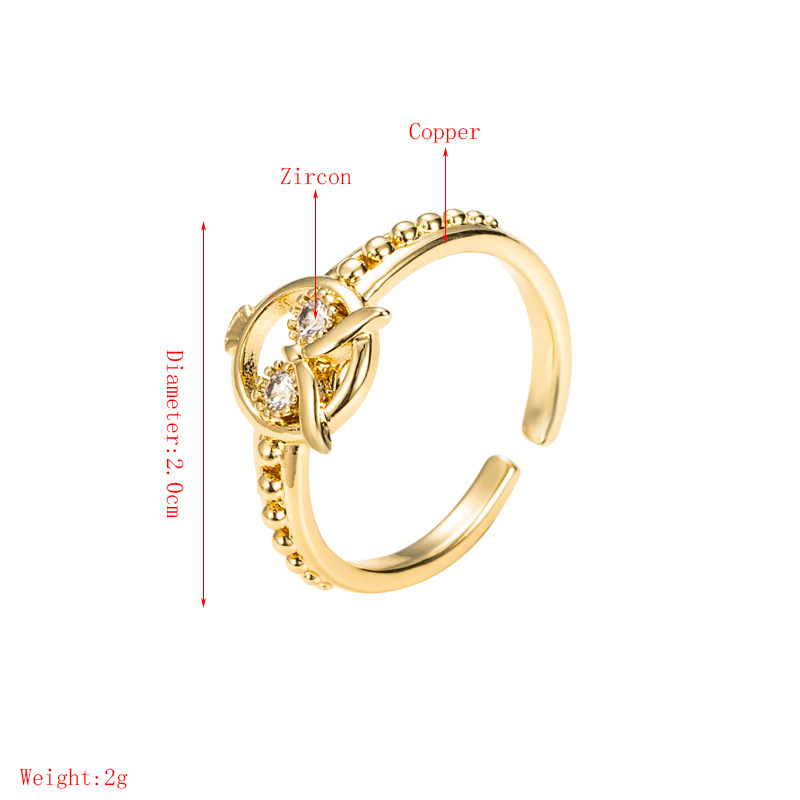 fashion golden small butterfly open ring