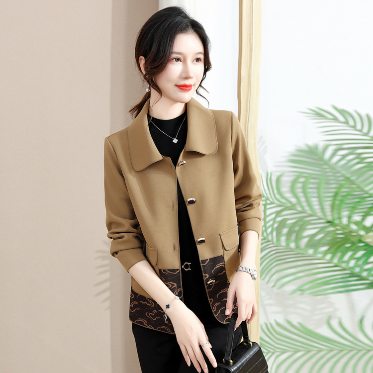 妈妈秋装外套2025新款中年女洋气风衣短款中老年女装春秋夹克上衣|undefined