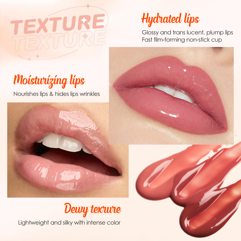 Julystar Fruit-Flavored Mirror Lip Gloss Moisturizing and Hydrating Ten-Color Set Water Gloss Lip Gloss Lipstick Wholesale undefined