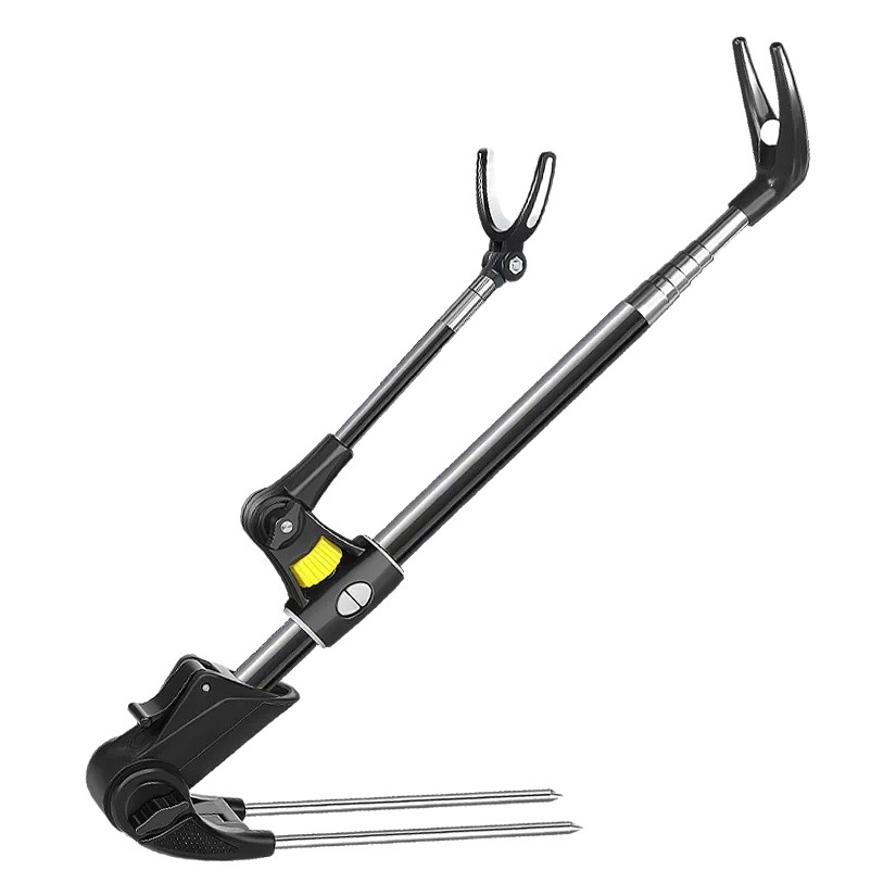Black King Kong Fishing Rod Bracket Adjustable Hand and Sea Dual-Use Stainless Steel Turret Bracket Fishing Thickened Ground Bracket