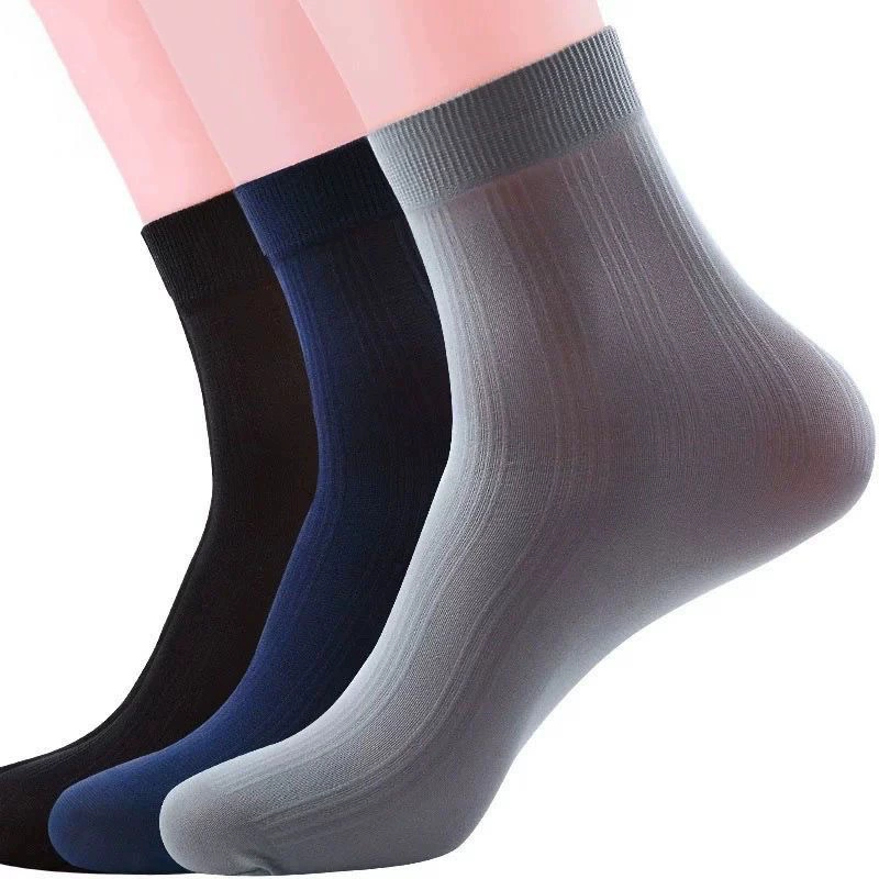 Летние мужские ультратонкие ледяные шелки, износостойкие нескользкие короткие чулки