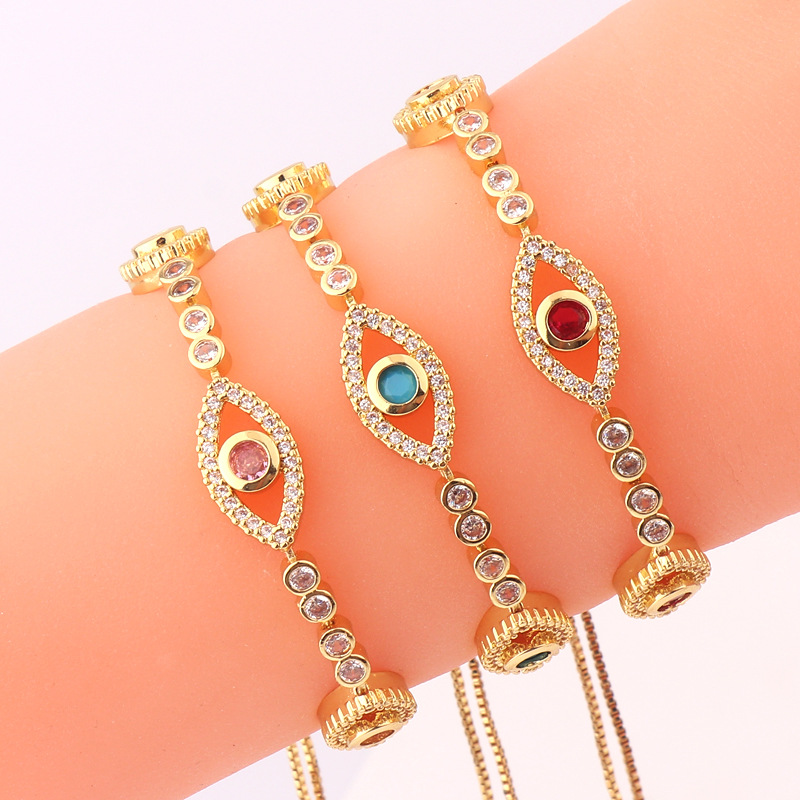 Fashion Eye Copper Bracelets Inlay Zircon Copper Bracelets