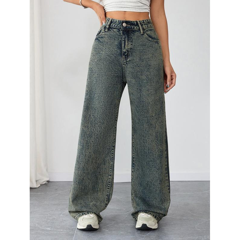 New Cross-Border Foreign Trade Jeans High-Waisted Loose Boyfriend Style Jeans Era Style