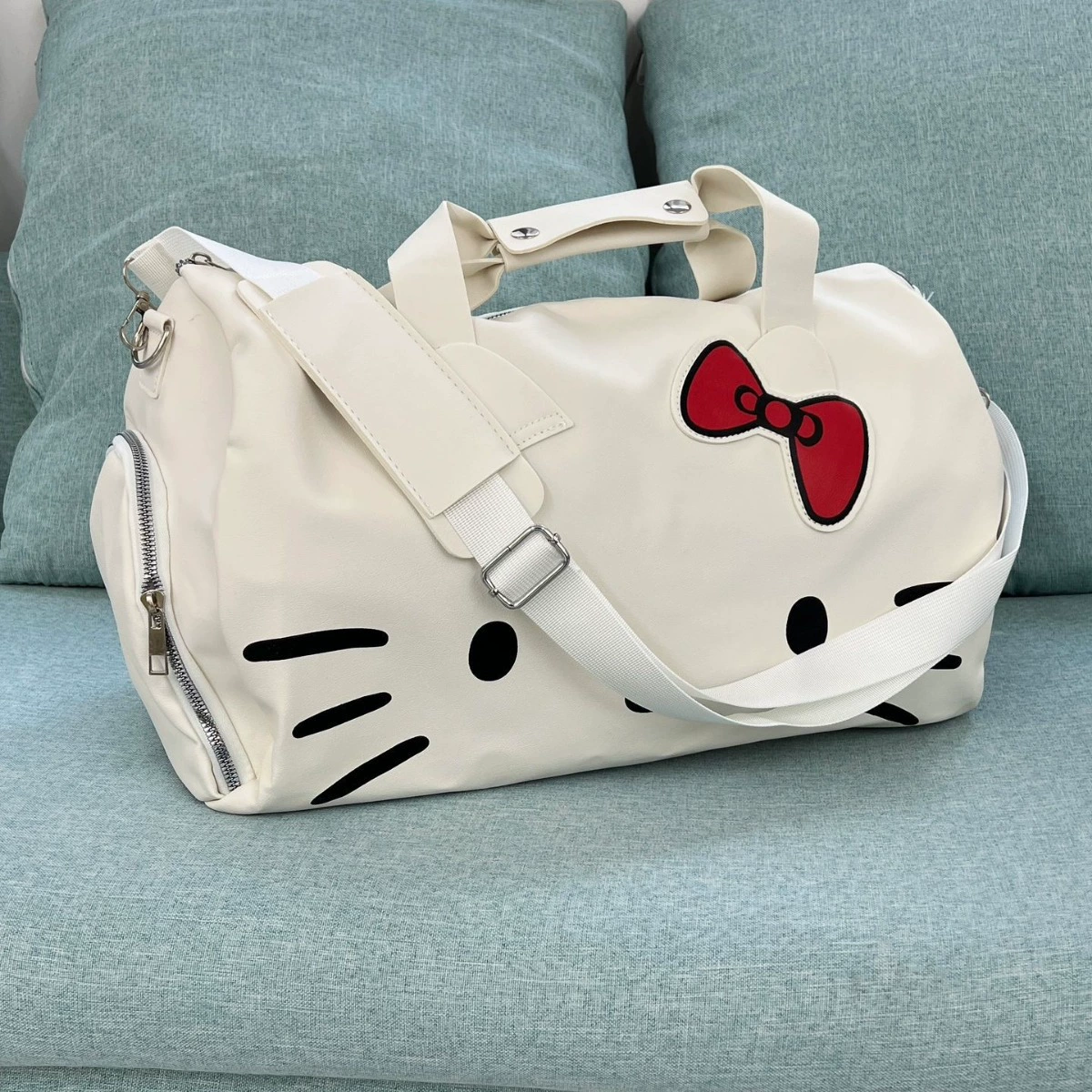 Hello Kitty, привет, Китти, мультяшная милая вместительная сумка на одно плечо с бантом, ручная спортивная сумка, сумка через плечо, дорожная сумка