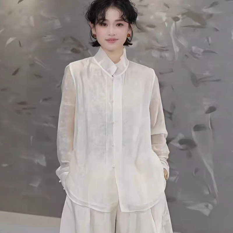 High-End French Lace Collar Jacquard Long-Sleeve Shirt for Women, New Spring 2026 Model, Luxurious and Elegant Women's Top High-End French Lace Collar Jacquard Long-Sleeve Shirt for Women, New Spring 2026 Model, Luxurious and Elegant Women's Top