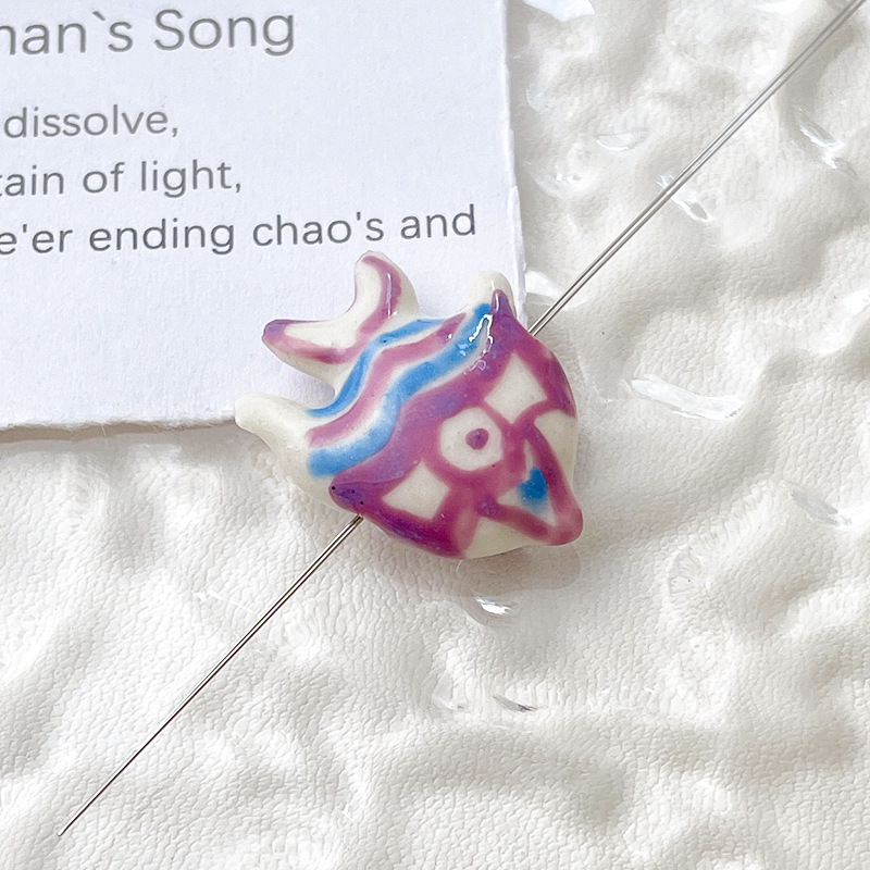5g Weight Pendant Jewelry Making Type DIY Jewelry Accessories Classification 1 Piece Quantity ceramics Material Fish Pattern Simple Style, IG Style Style 1 Piece Ceramics Fish DIY Jewelry Accessories Pendant 5